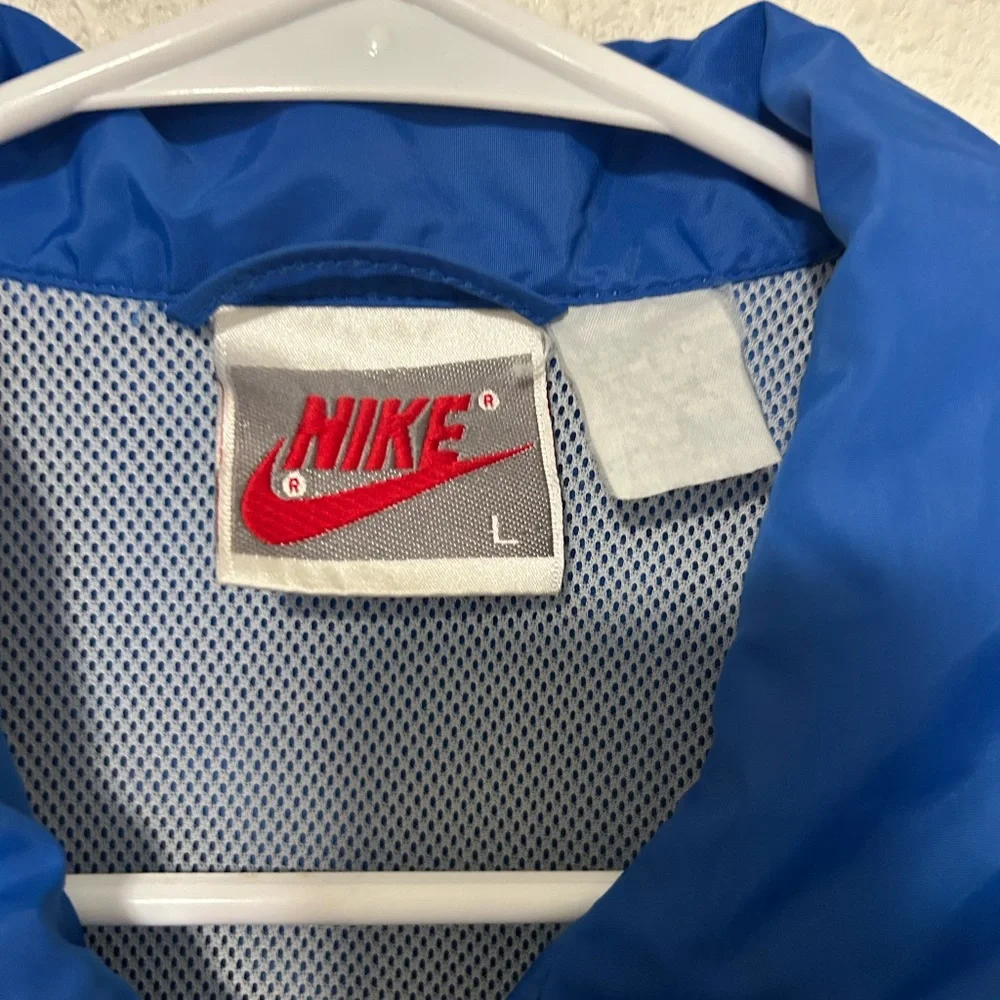 Vtg 80's/90s Grey Tag Nike 1/2 Zip Windbreaker Pullover Jacket Sz L Blue/White‎